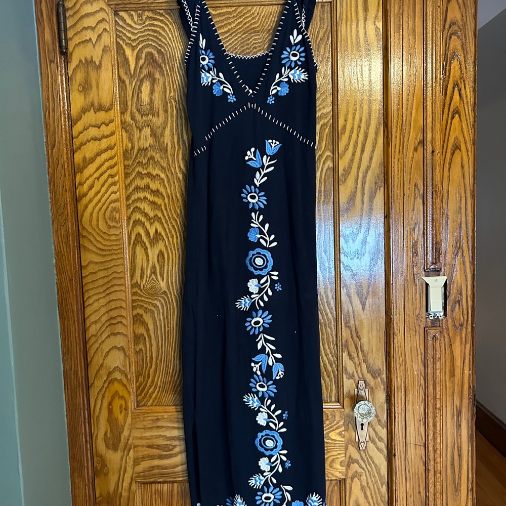 Figue knit embroidered maxi dress